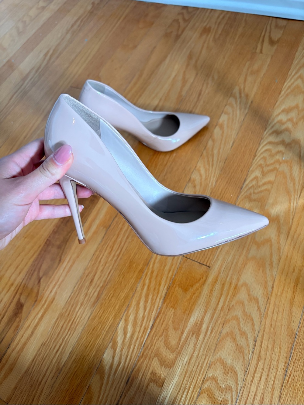 Aldo Blush Patent Pointed-Toe Stiletto Heels